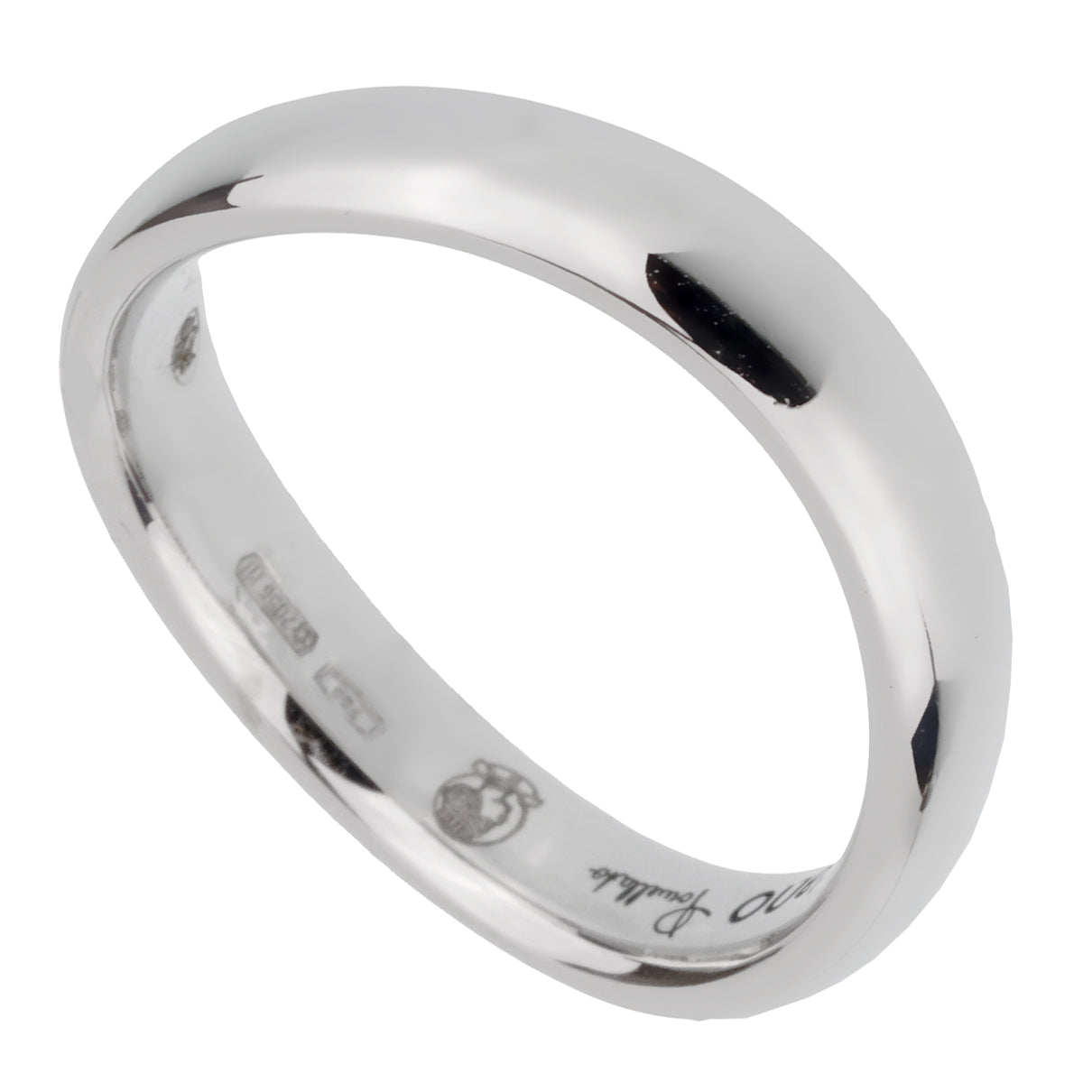 Pomellato 18k White Gold Wave Band Ring Sz 5 1/4