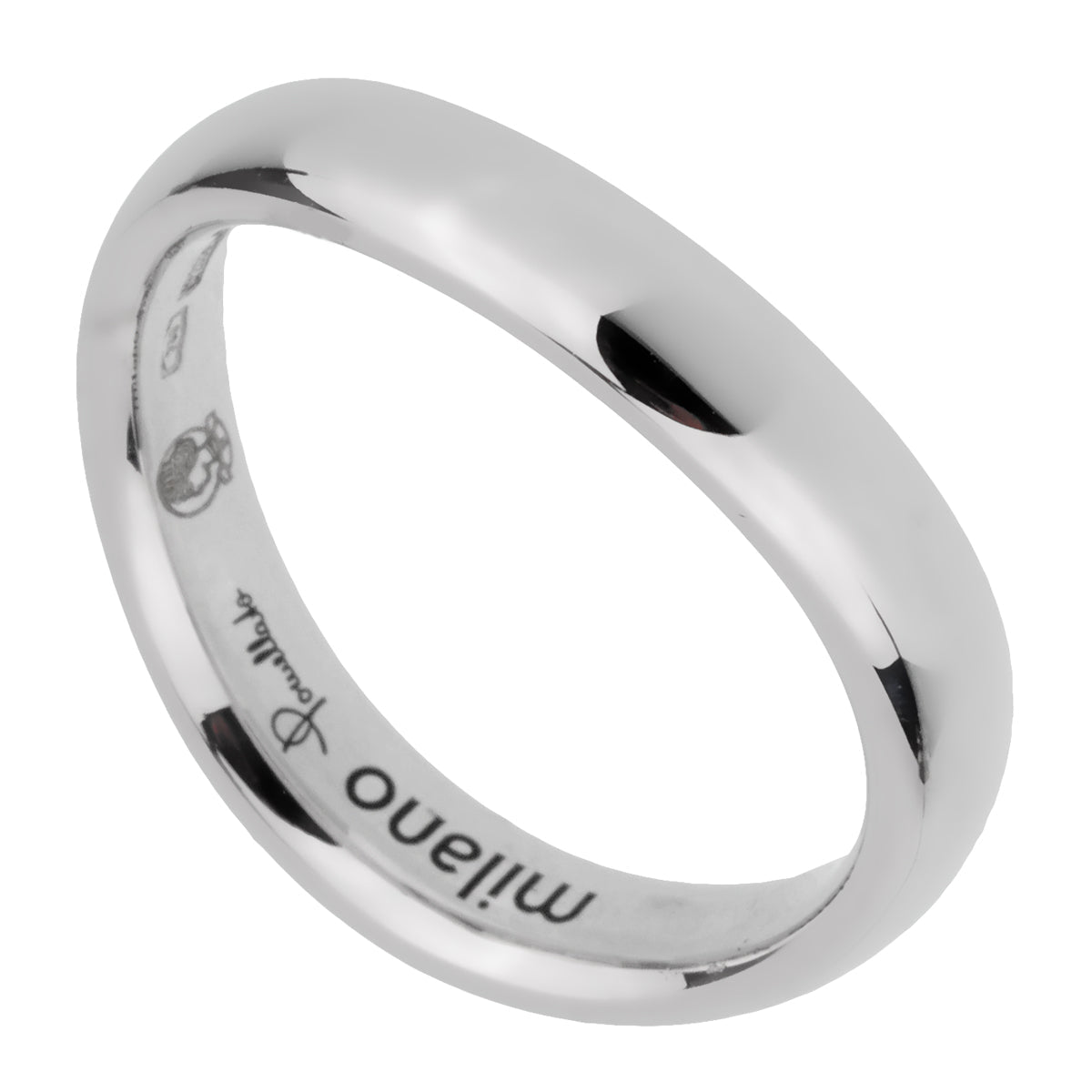 Pomellato 18k White Gold Wave Band Ring Sz 5 1/4
