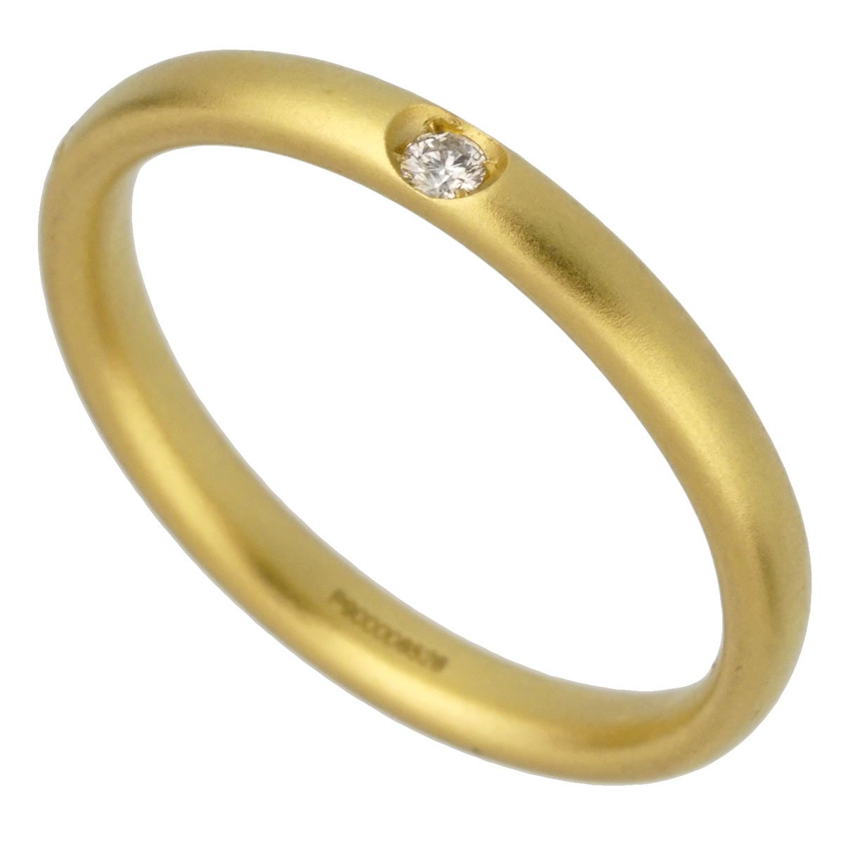 Pomellato Yellow Gold Satin Finish Diamond Band Ring Sz 4