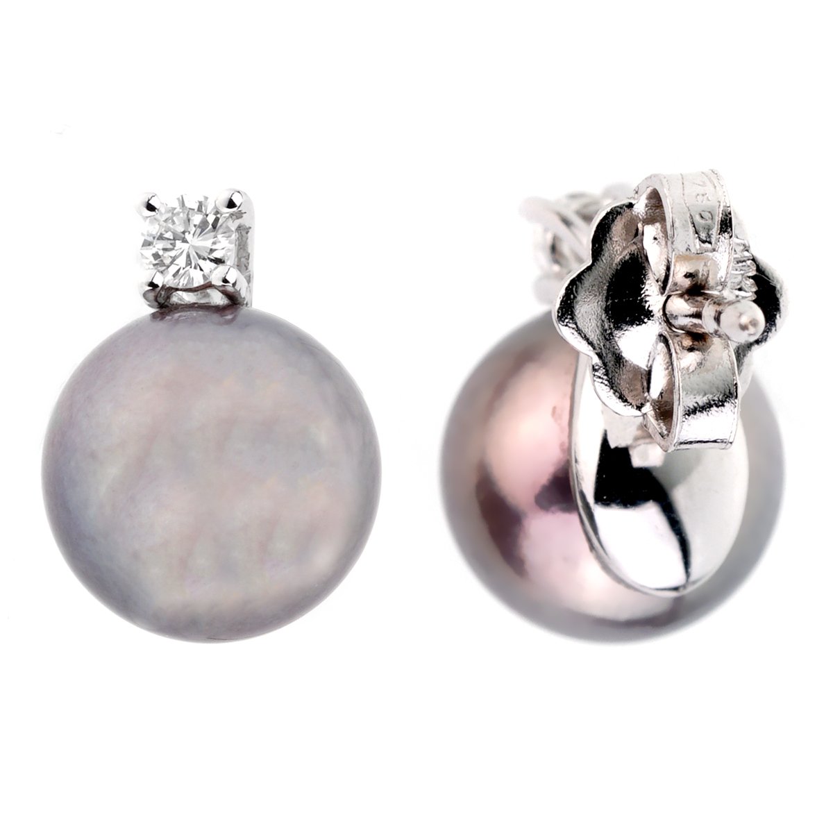 Salvini Pearl Diamond 18k White Gold Earrings