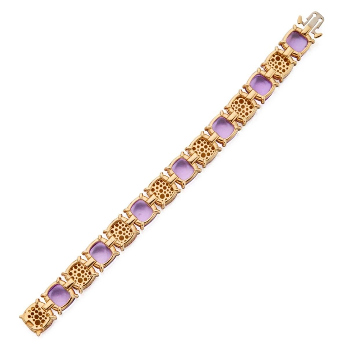 Tiffany & Co Amethyst Sugar Stacks 18k Yellow Gold Bracelet