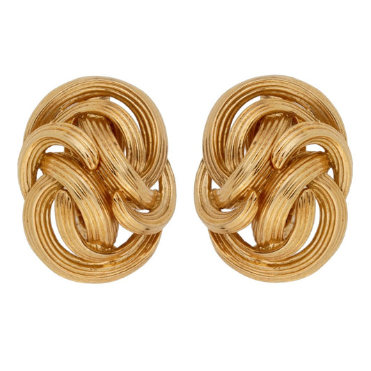 Tiffany & Co Braided 18k Yellow Gold Clip On Earrings