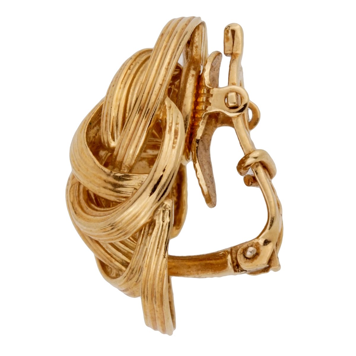 Tiffany & Co Braided 18k Yellow Gold Clip On Earrings