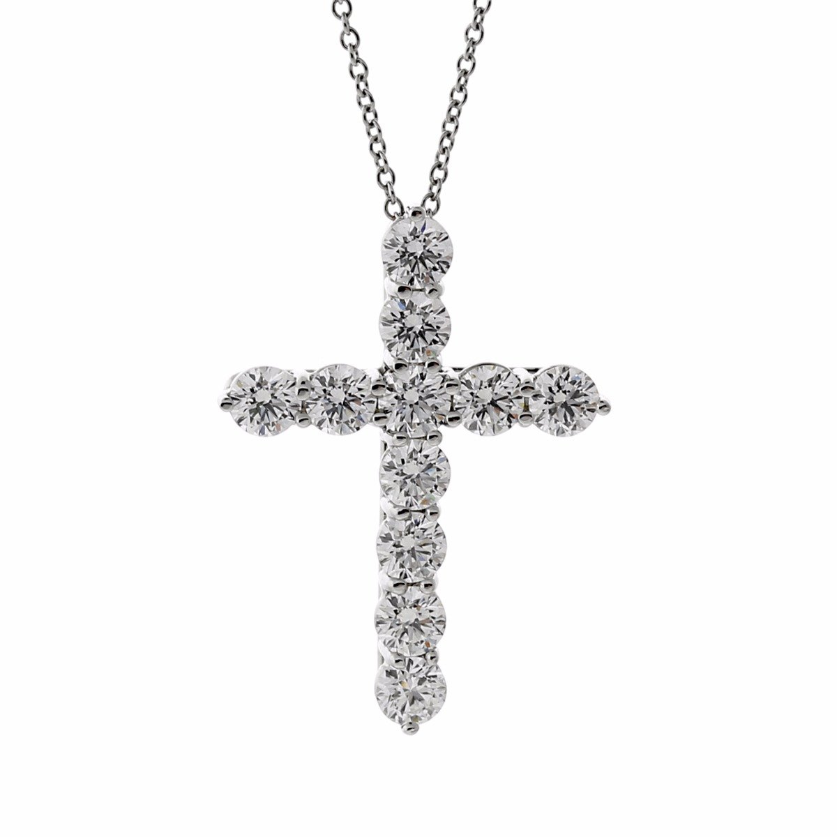 Tiffany & Co Diamond Cross Platinum Necklace