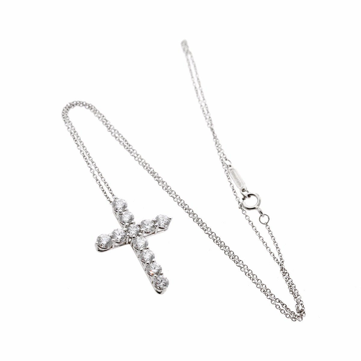 Tiffany & Co Diamond Cross Platinum Necklace
