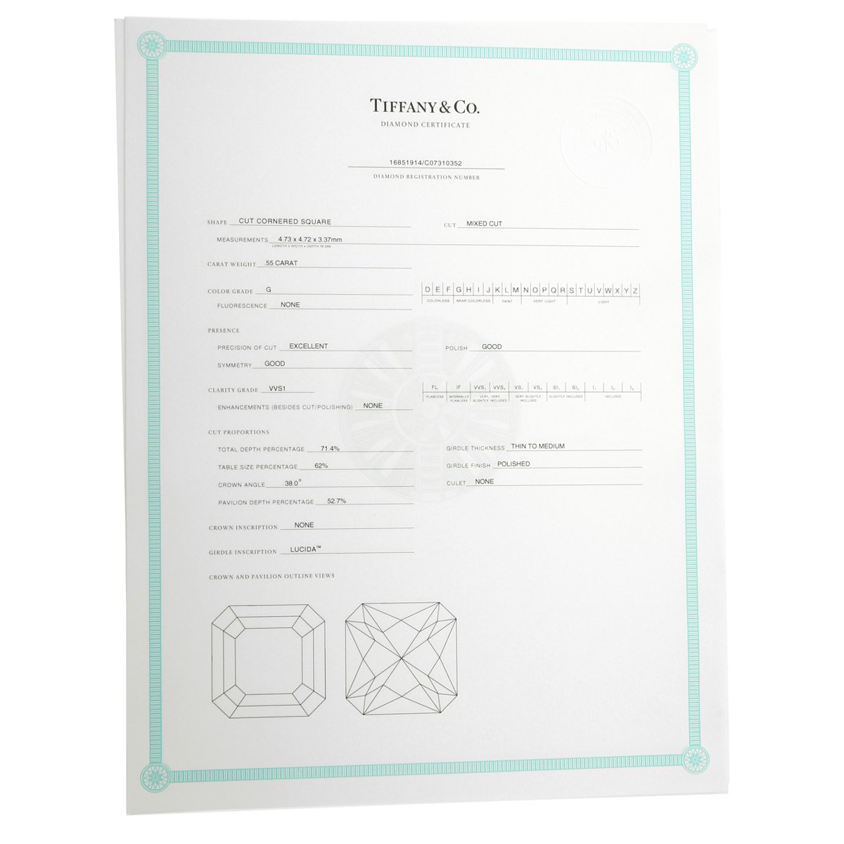 Tiffany & Co Diamond Lucida Platinum Studs