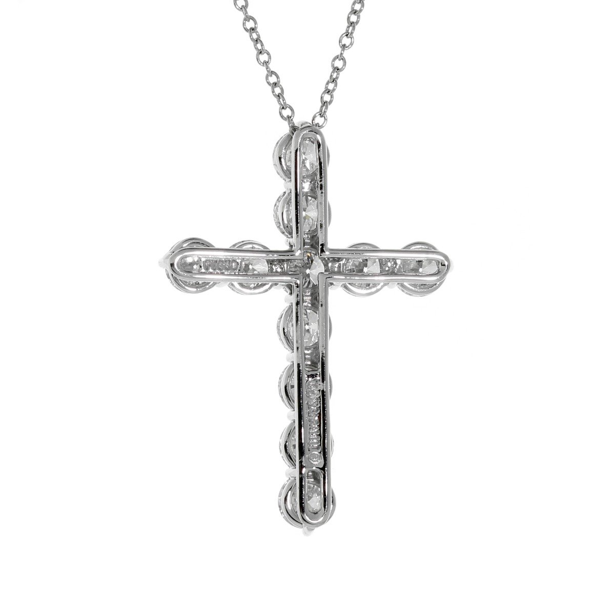 Tiffany & Co. Diamond Platinum Cross Necklace