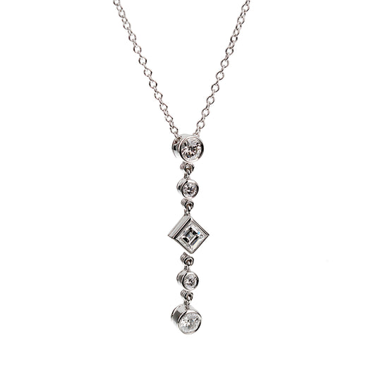 Tiffany & Co Grace Platinum Diamond Pendant Necklace