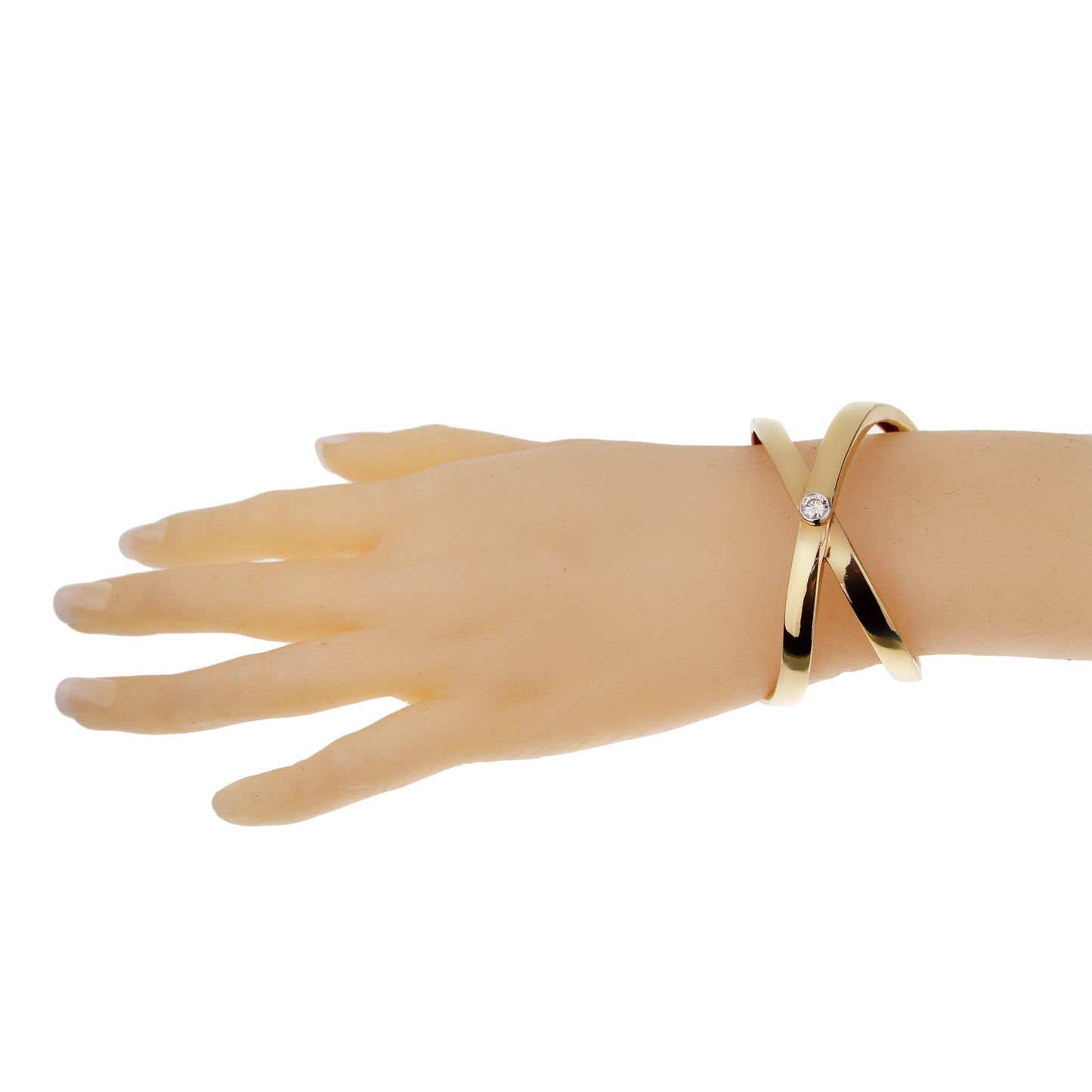 Tiffany & Co Graffiti Diamond 18k Yellow Gold Bangle Cuff Bracelet