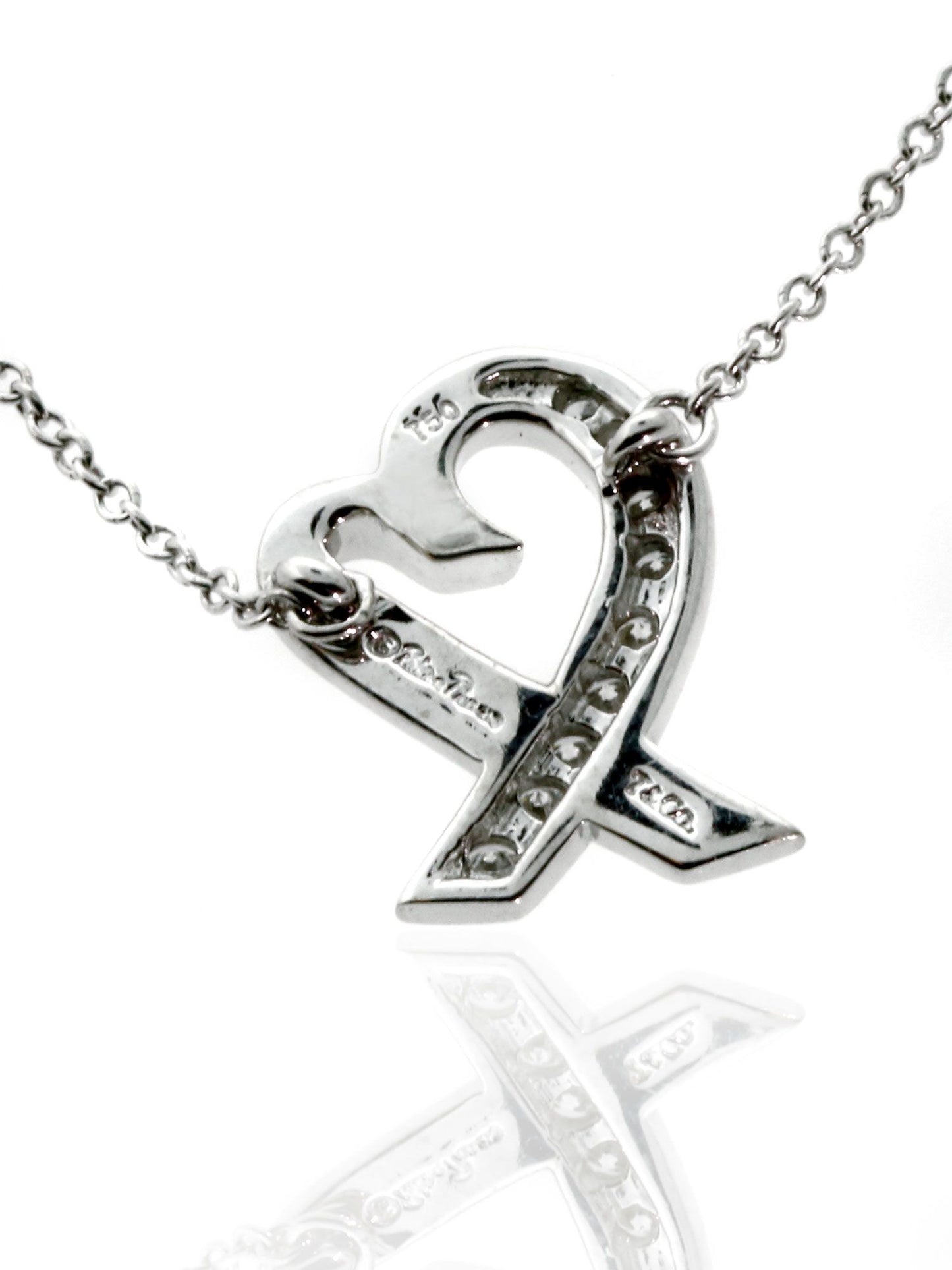 Tiffany & Co Loving Heart Diamond Necklace 18k White Gold by Paloma Picasso
