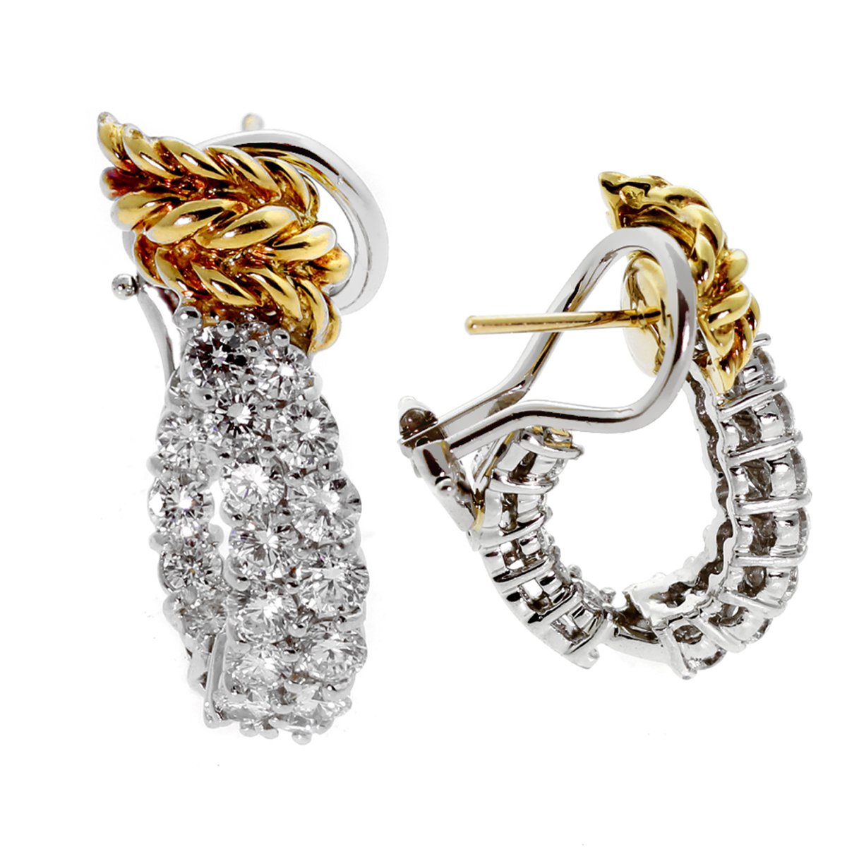 Tiffany & Co Schlumberger Diamond Hoop Earrings