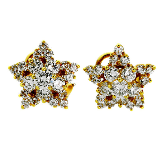 Tiffany & Co Star Diamond Gold Earrings