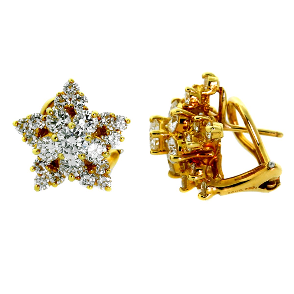 Tiffany & Co Star Diamond Gold Earrings
