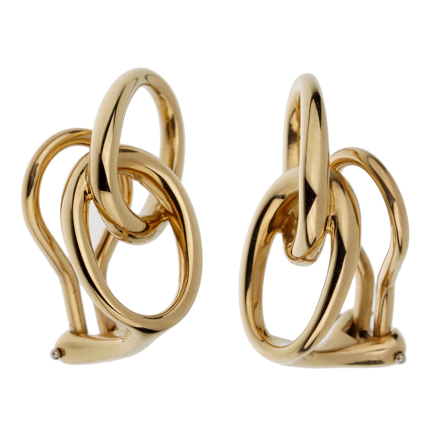 Tiffany & Co Vintage Double Hoop 18k Yellow Gold Earrings