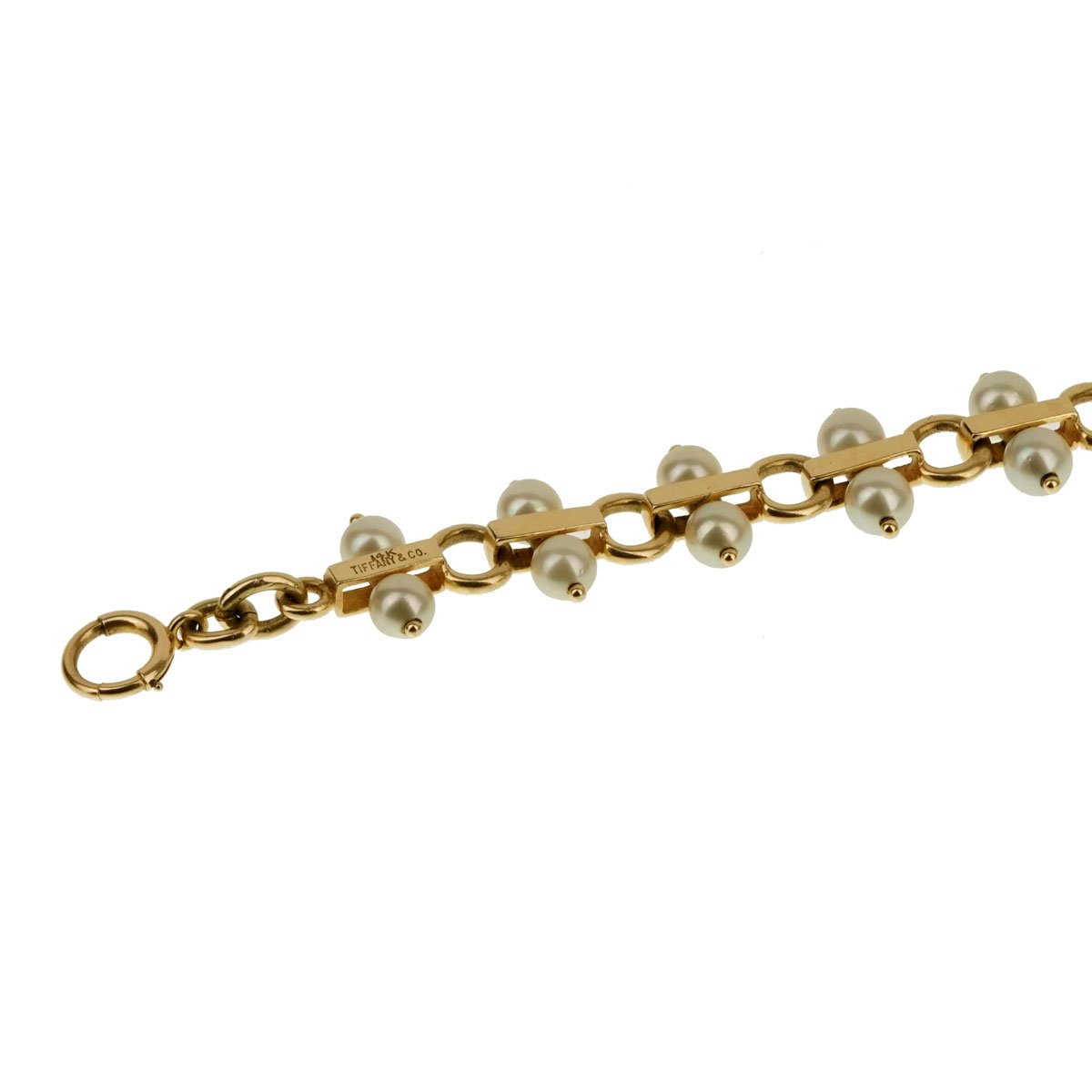 Tiffany & Co Vintage Pearl Yellow Gold Bracelet