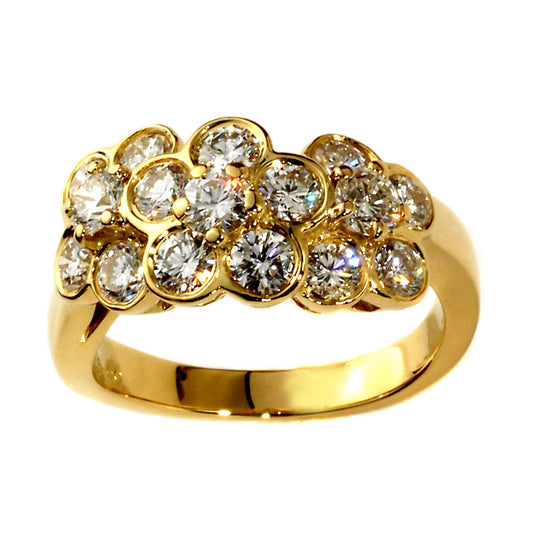 Van Cleef & Arpels Fleurette Diamond 18k Yellow Gold Ring