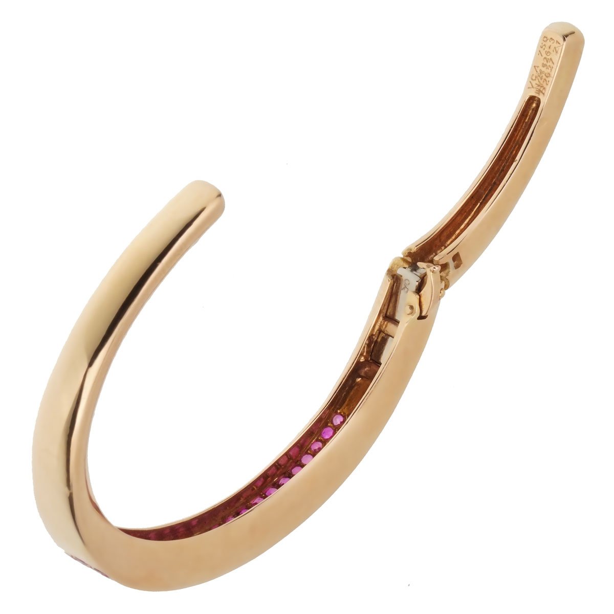 Van Cleef & Arpels Pink Sapphire 18k Rose Gold Bangle