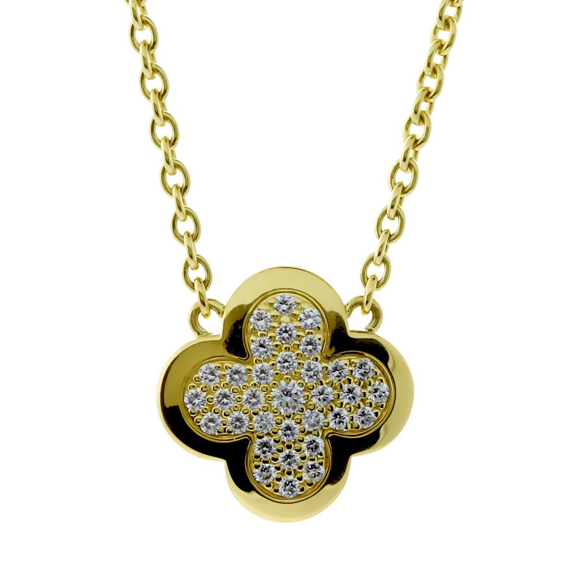 Van Cleef and Arpels Pure Alhambra Diamond Gold Necklace