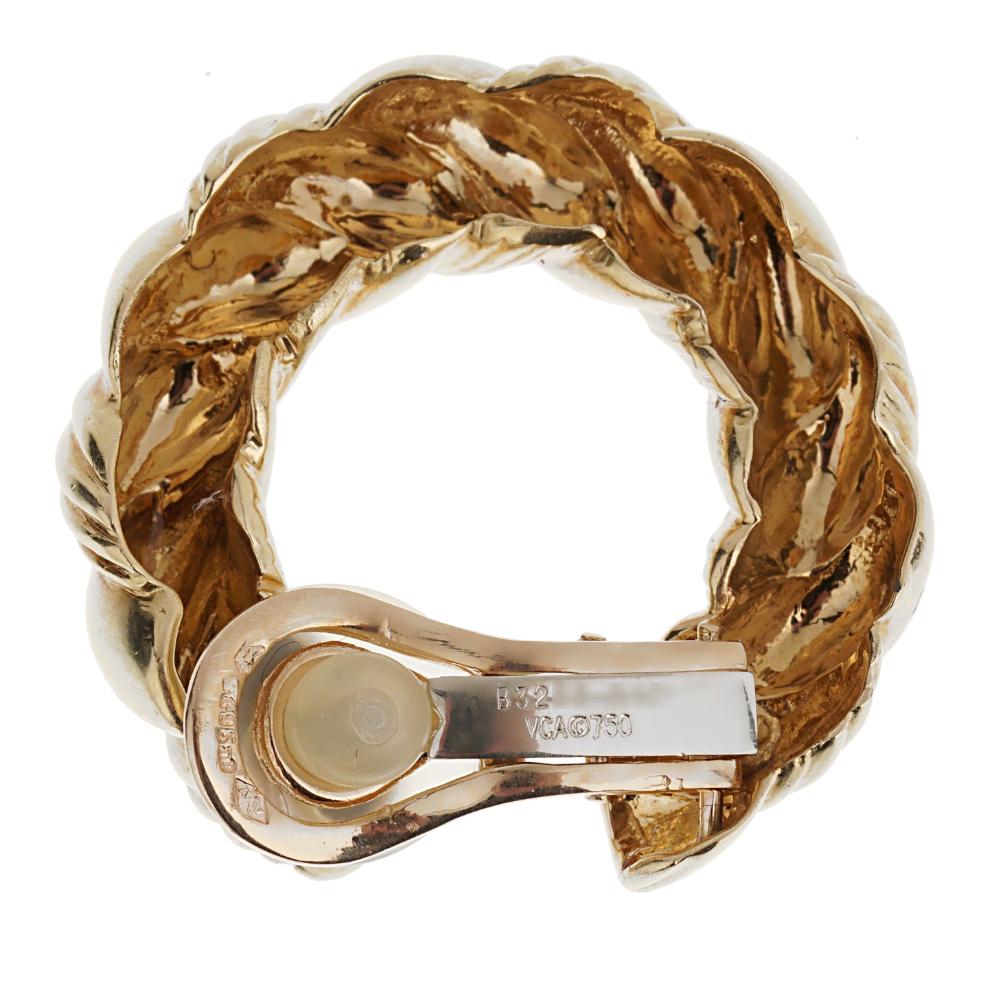 Van Cleef & Arpels 1960s Paris 18k Yellow Gold Hoop Earrings