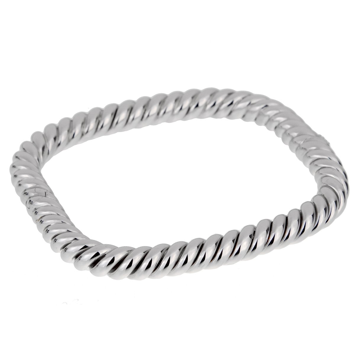 Van Cleef Arpels Braided 18k White Gold Bangle Bracelet