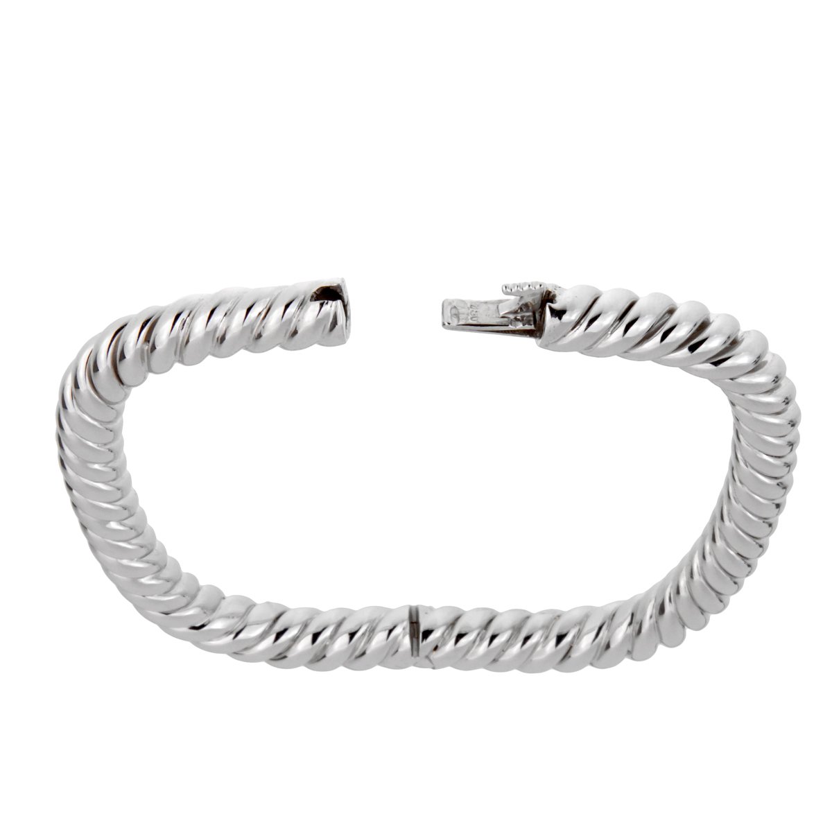 Van Cleef Arpels Braided 18k White Gold Bangle Bracelet