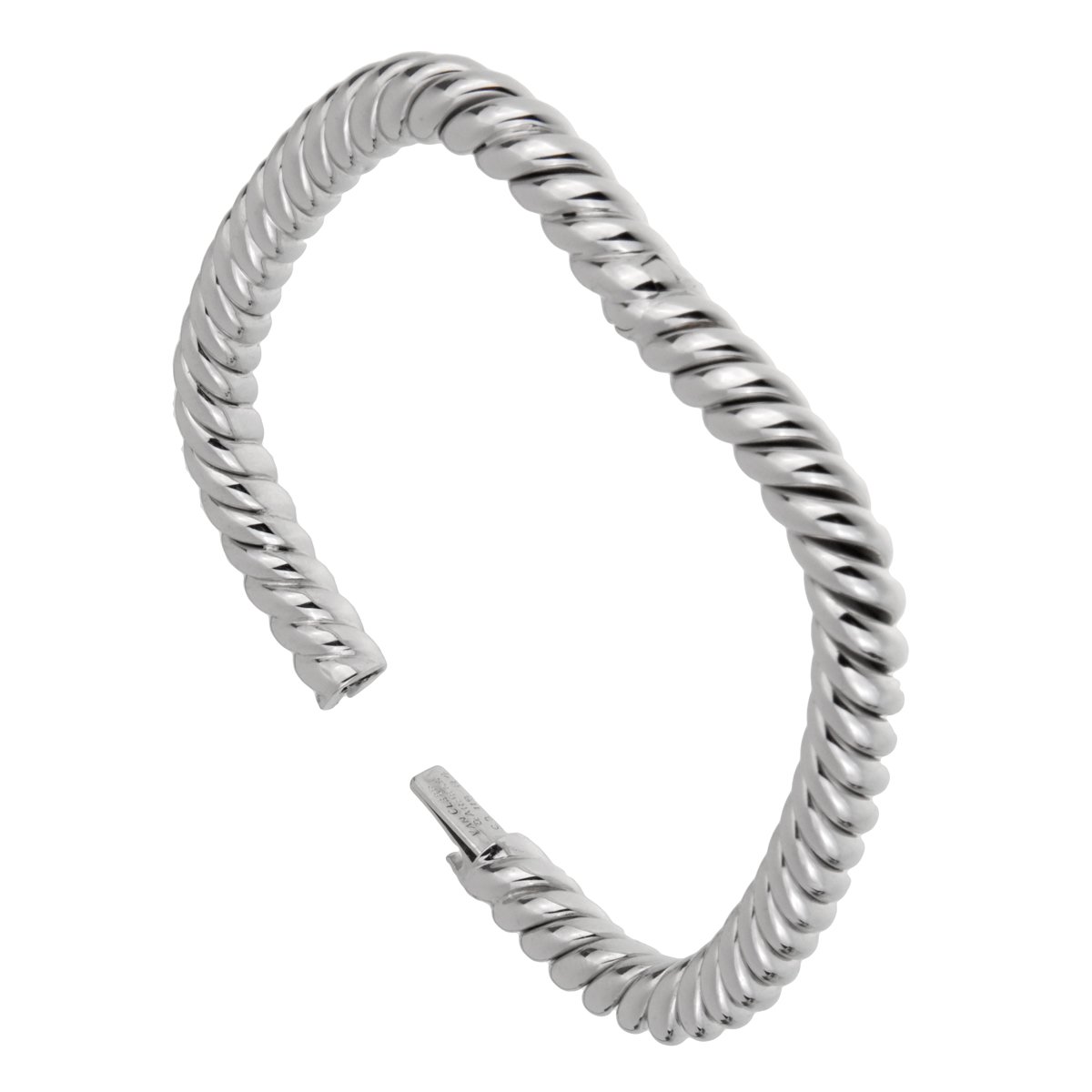 Van Cleef Arpels Braided 18k White Gold Bangle Bracelet