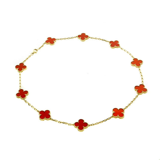 Van Cleef Arpels Carnelian Vintage Alhambra Necklace