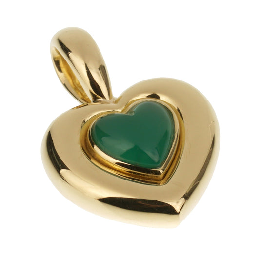 Van Cleef & Arpels Chrysoprase 18k Yellow Gold Heart Pendant