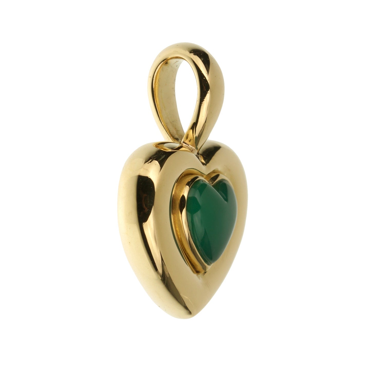 Van Cleef & Arpels Chrysoprase 18k Yellow Gold Heart Pendant
