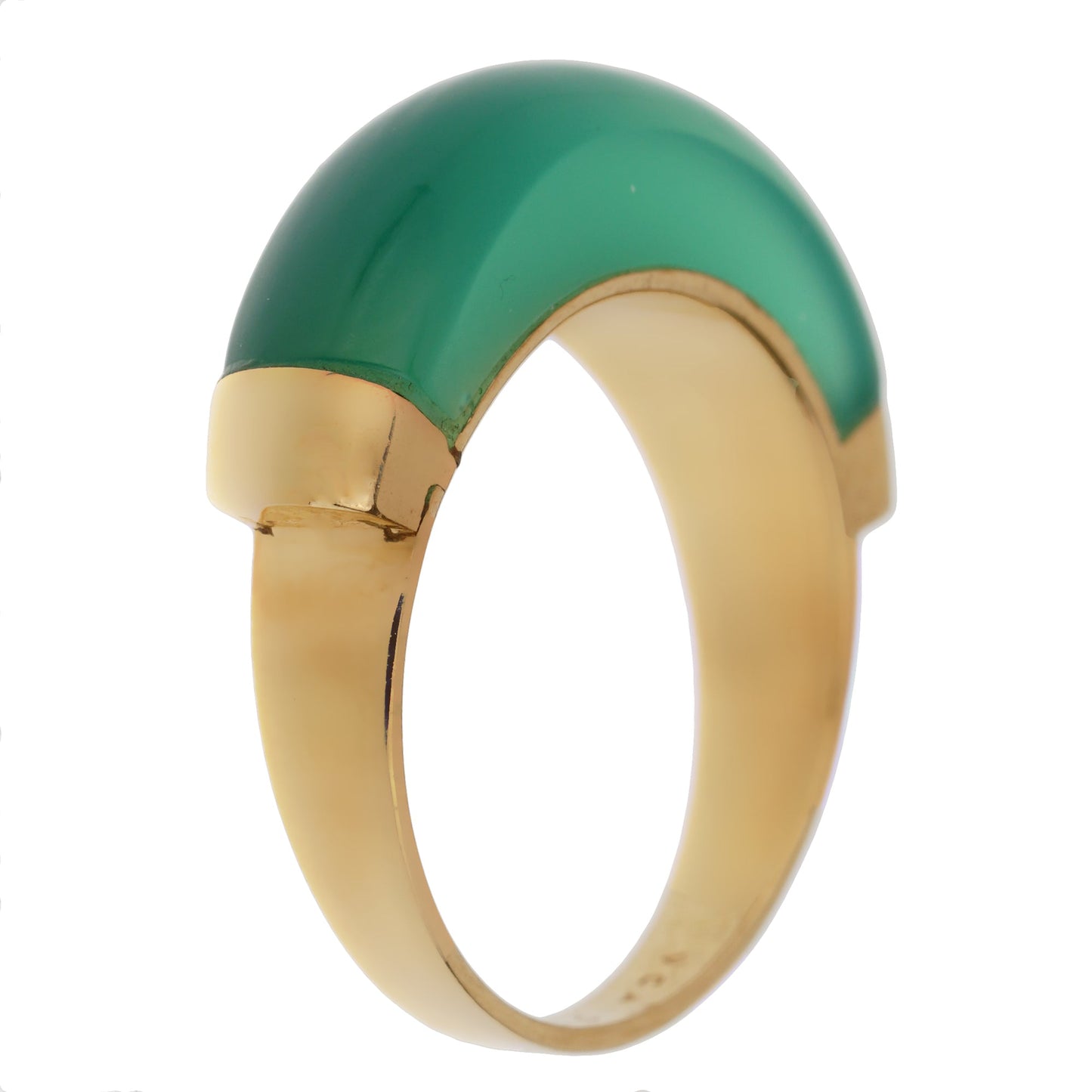 Van Cleef & Arpels Chrysoprase Vintage Yellow Gold Ring