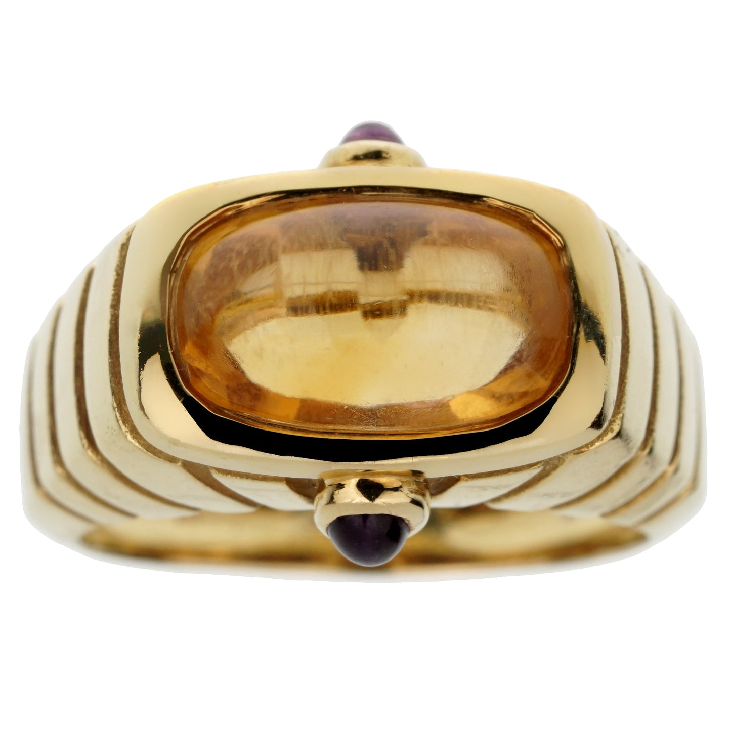 Van Cleef & Arpels Citrine Amethyst Yellow Gold Cocktail Ring