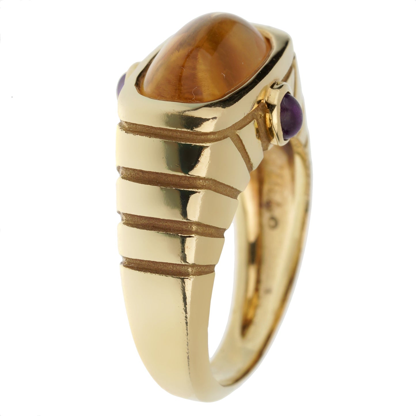 Van Cleef & Arpels Citrine Amethyst Yellow Gold Cocktail Ring