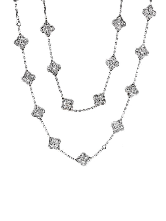 Van Cleef & Arpels Diamond Alhambra Necklace and Bracelet