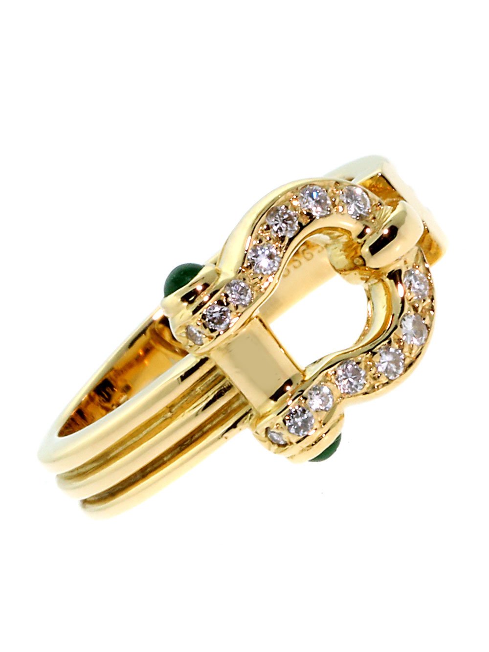 Van Cleef & Arpels Diamond & Emerald Ring in Yellow Gold