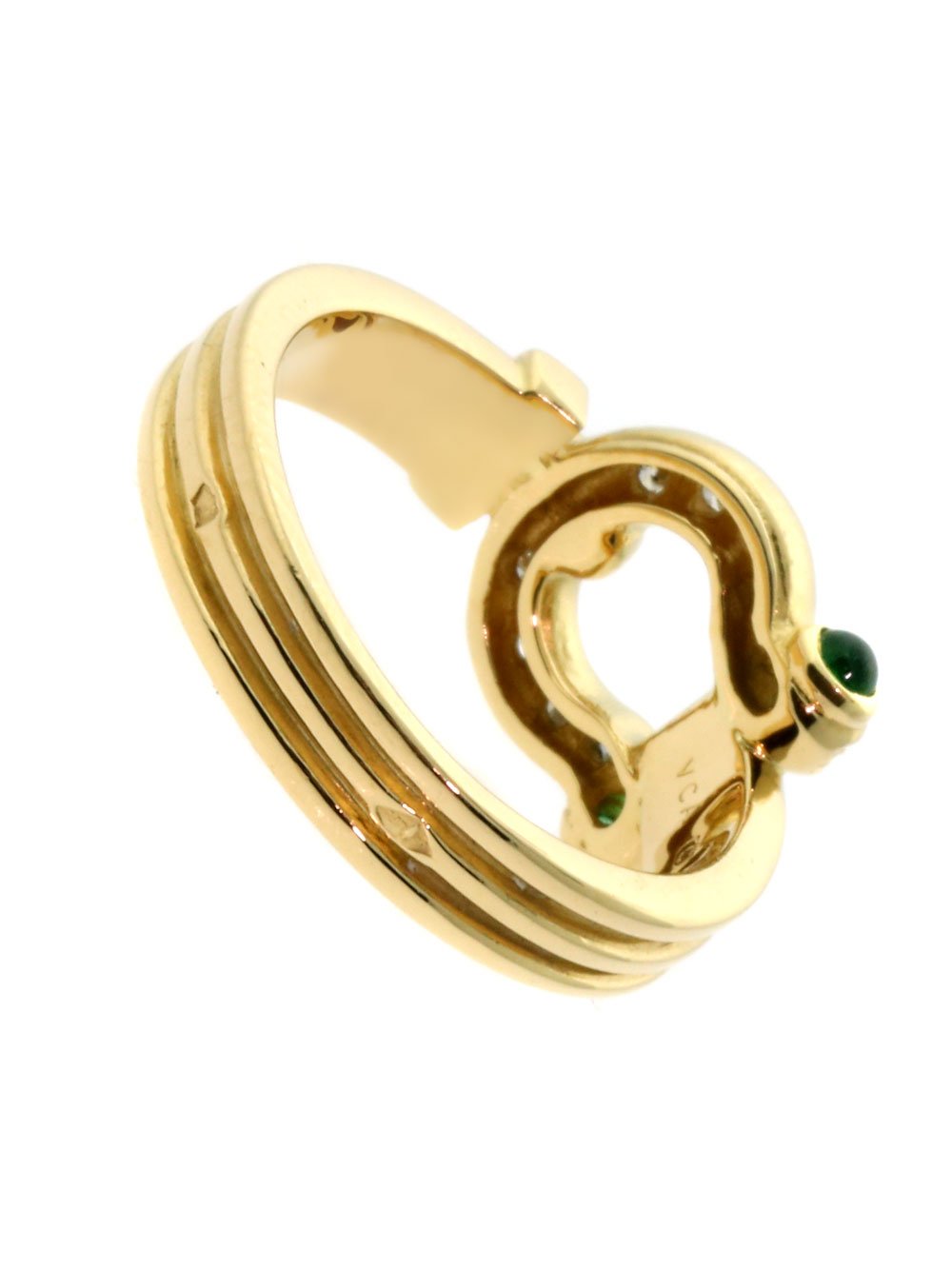 Van Cleef & Arpels Diamond & Emerald Ring in Yellow Gold