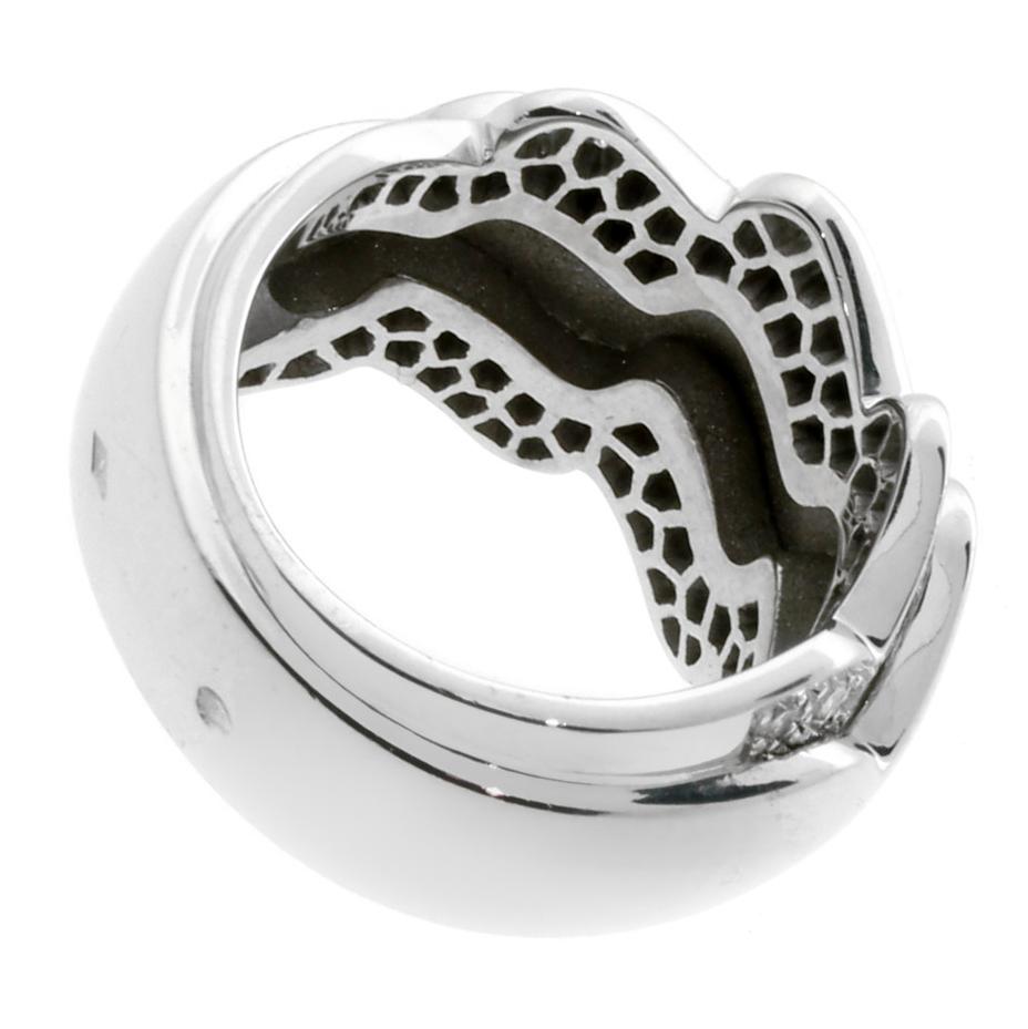 Van Cleef & Arpels Diamond White Gold Wave Ring