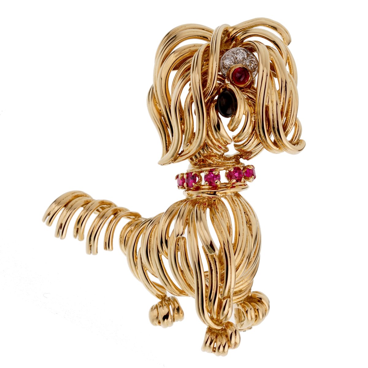 Van Cleef & Arpels Diamond Yellow Gold Dog Brooch