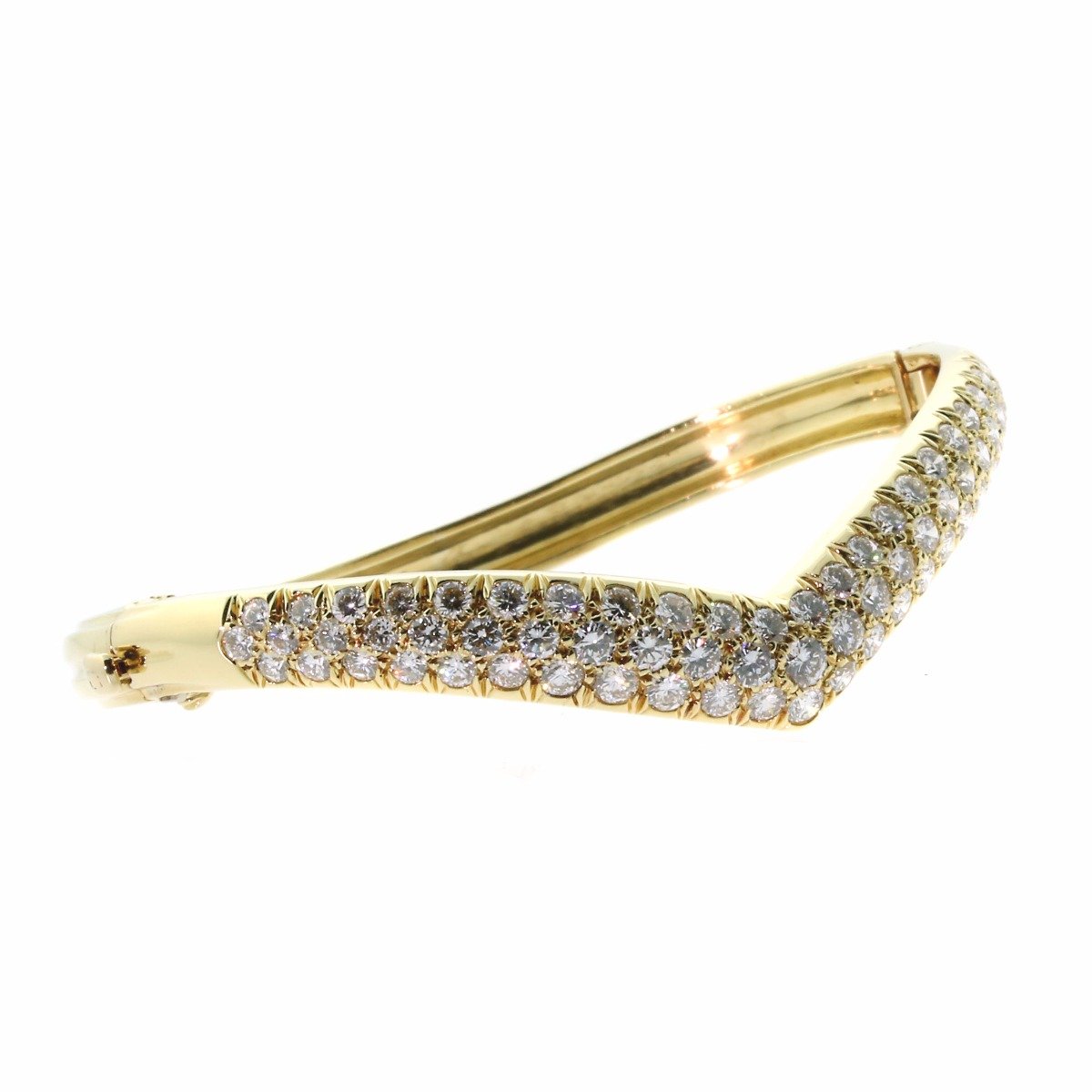 Van Cleef & Arpels Gold Diamond Bangle Bracelet