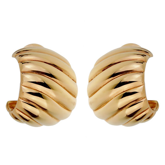 Van Cleef Arpels Gold Scalloped Hoop Earrings