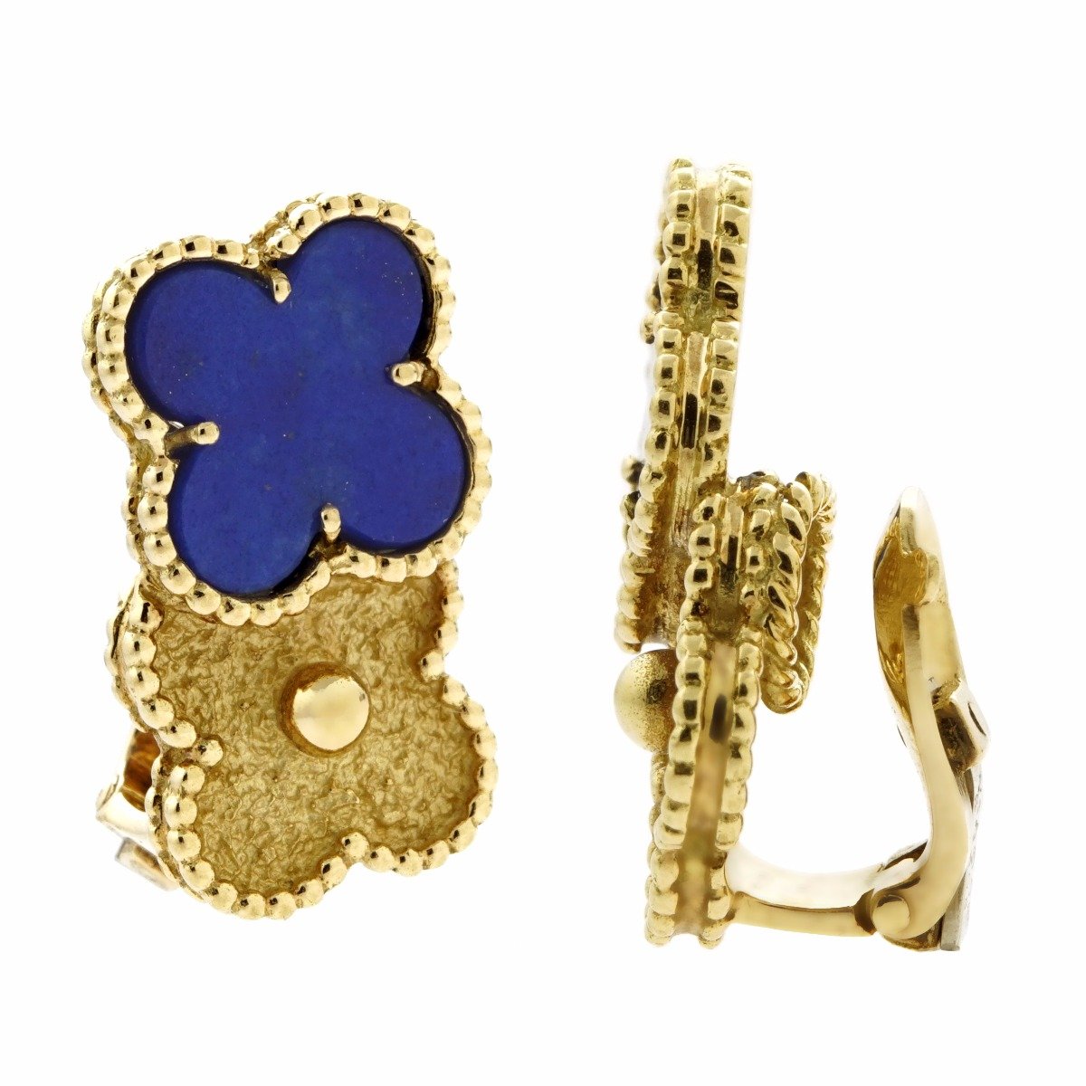 Van Cleef & Arpels Lapis Vintage Alhambra Earrings