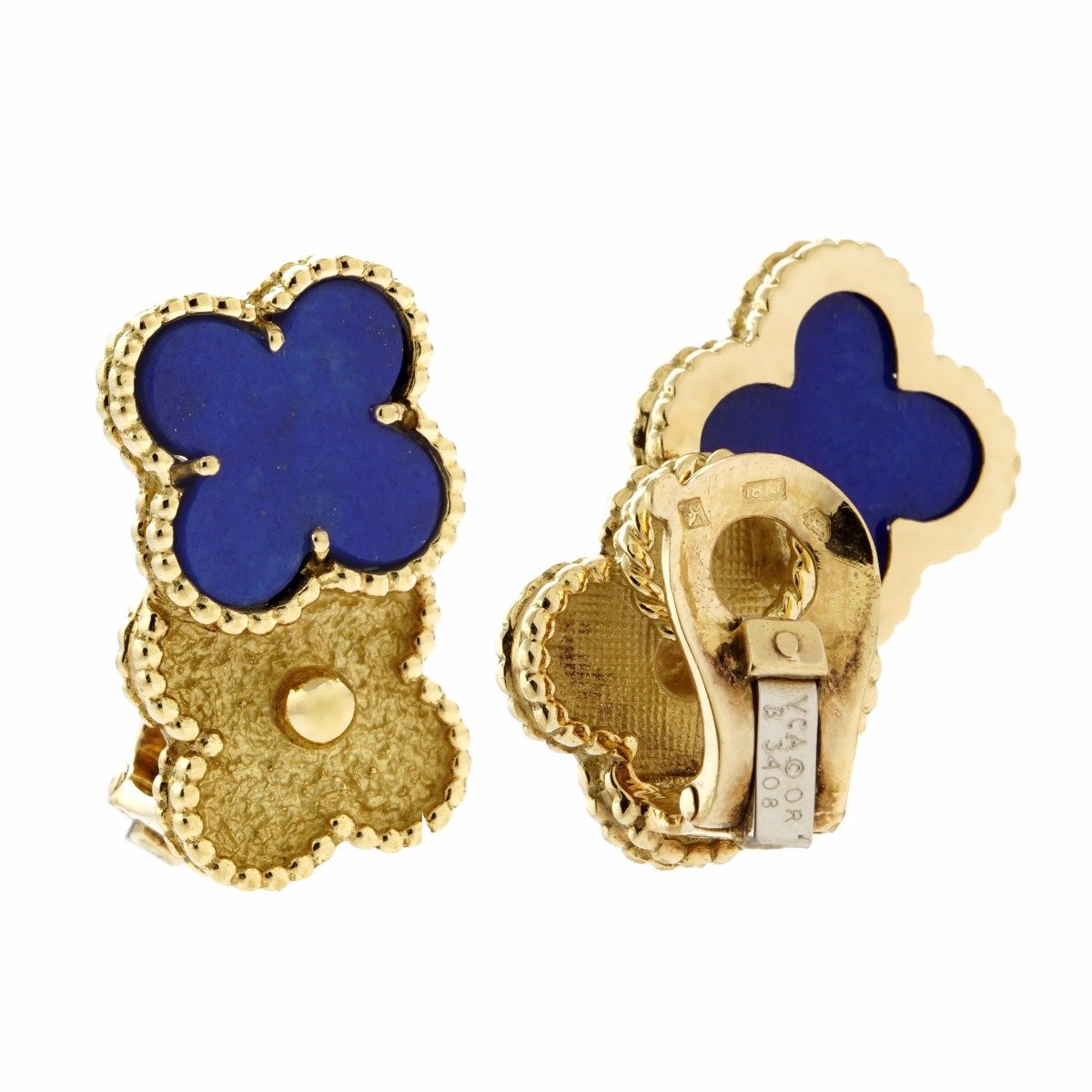 Van Cleef & Arpels Lapis Vintage Alhambra Earrings