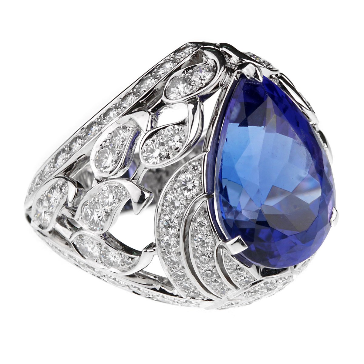 Van Cleef & Arpels Les Jardins 18k White Gold Tanzanite & Diamond Suite