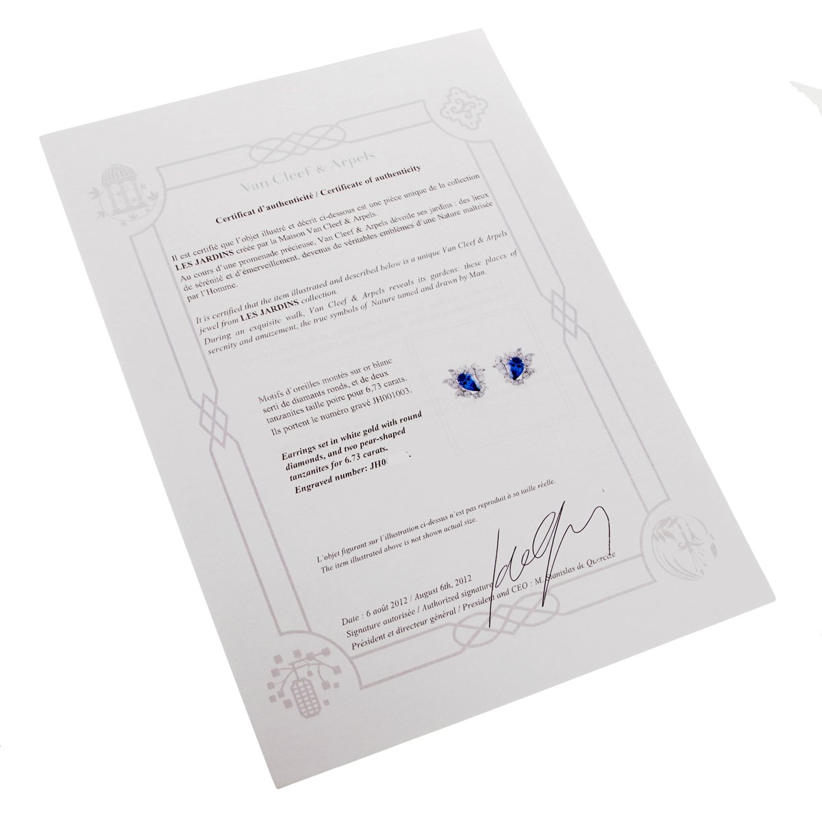 Van Cleef & Arpels Les Jardins 18k White Gold Tanzanite & Diamond Suite