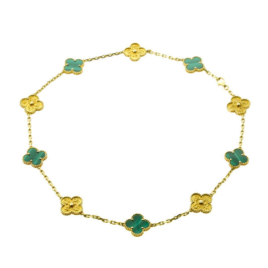 Van Cleef Arpels Limited Edition Malachite Vintage Alhambra Necklace