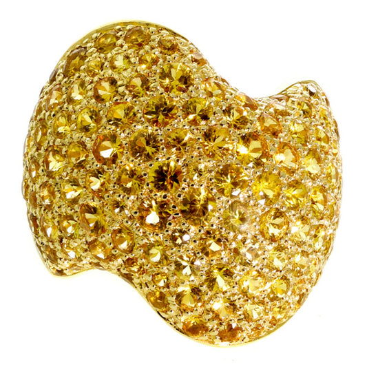 Van Cleef & Arpels Pave Golden Sapphire Gold Ring