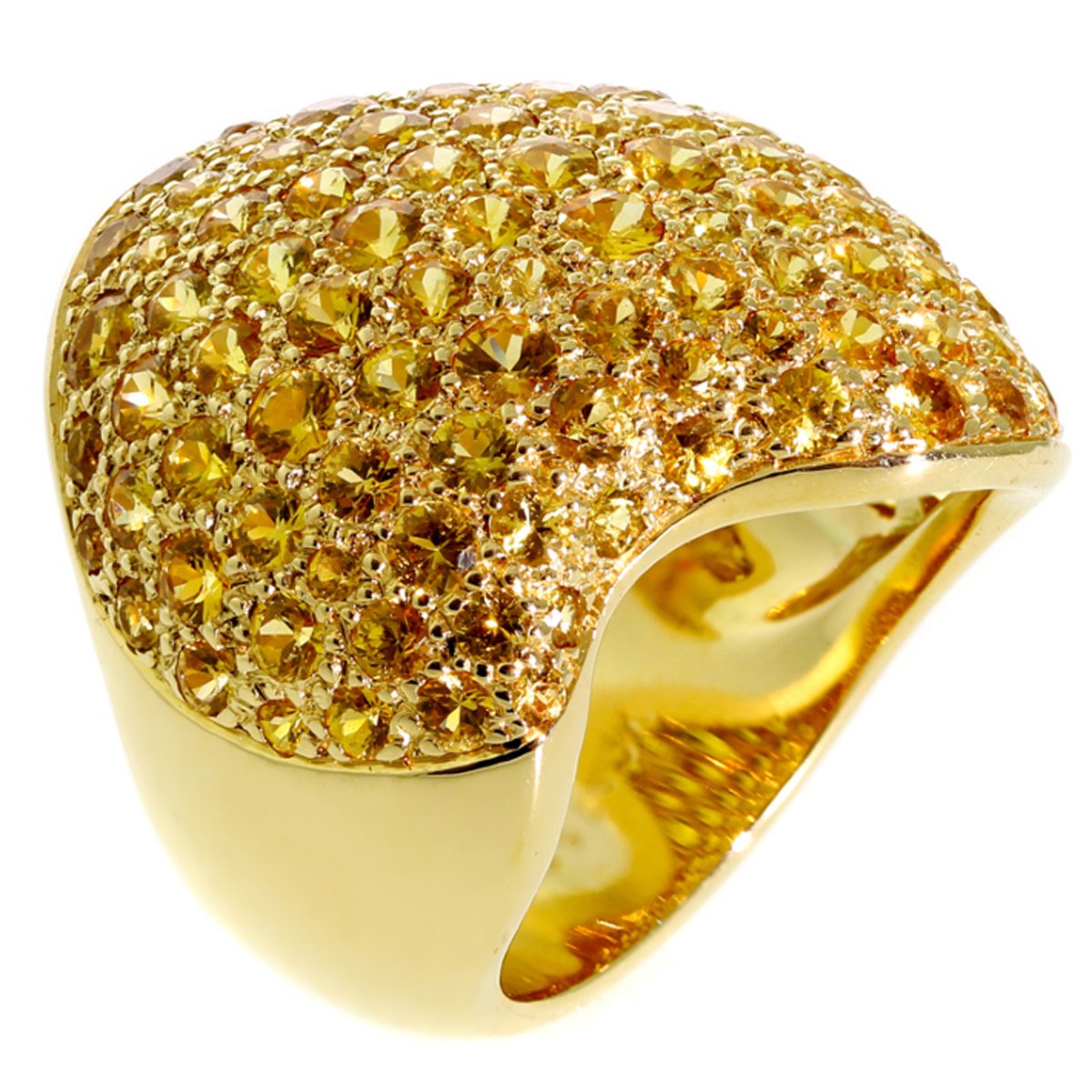 Van Cleef & Arpels Pave Golden Sapphire Gold Ring