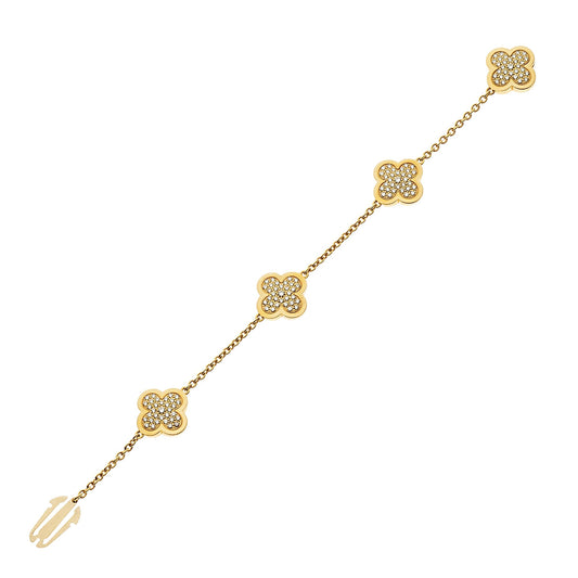 Van Cleef & Arpels Pure Alhambra Diamond 18k Yellow Gold Bracelet