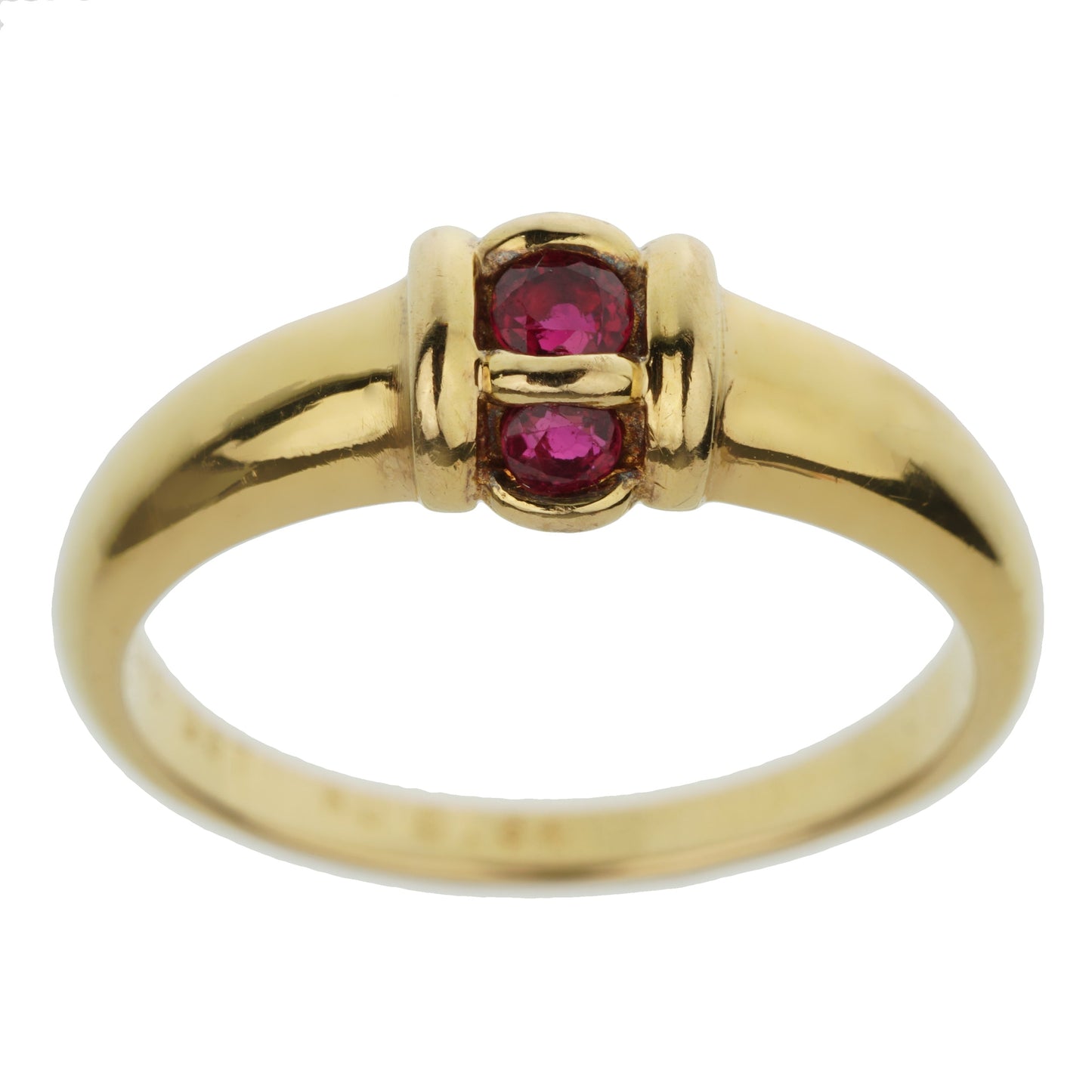 Van Cleef & Arpels Ruby Yellow Gold Band Ring Sz 5