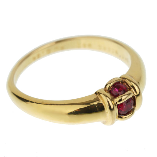 Van Cleef & Arpels Ruby Yellow Gold Band Ring Sz 5