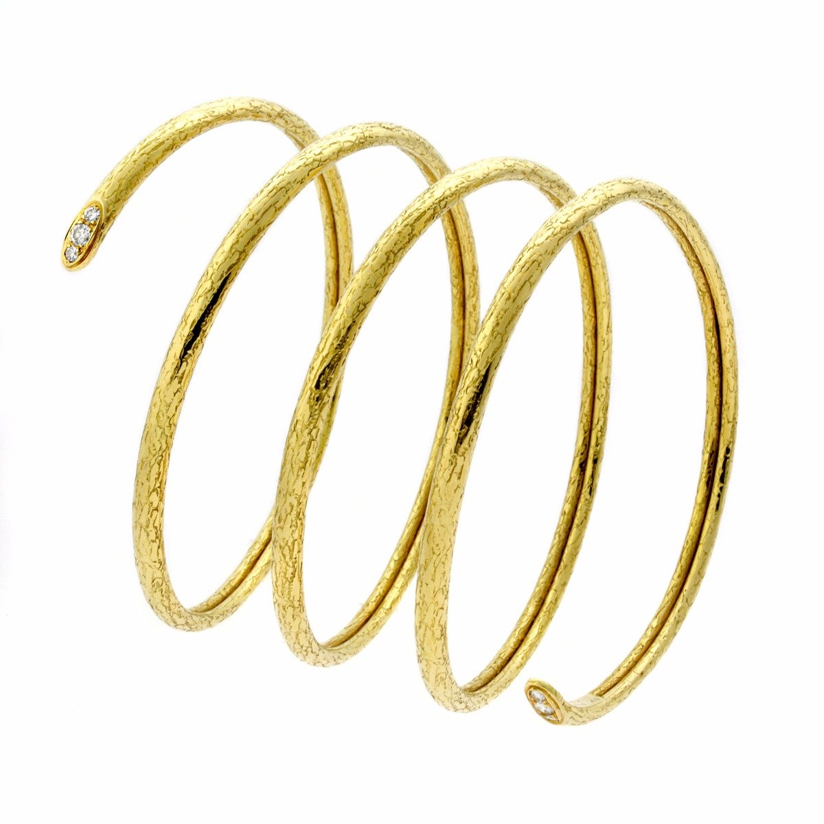 Van Cleef & Arpels Snake Wrap Bangle Diamond Bracelet